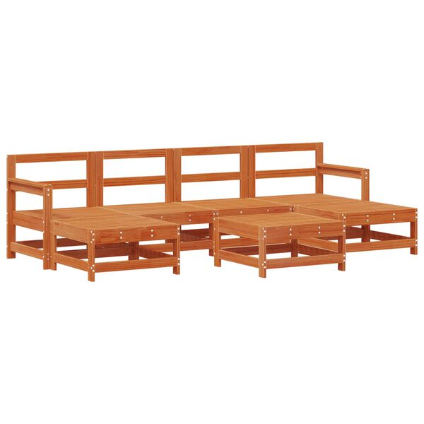 vidaXL Zestaw wypoczynkowy w ogrodzie 7 pcs Woskowy Brąz