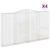 vidaXL Kosze gabionowe, 4 szt, 400x30x220/240 cm, galwanizowane żelazo