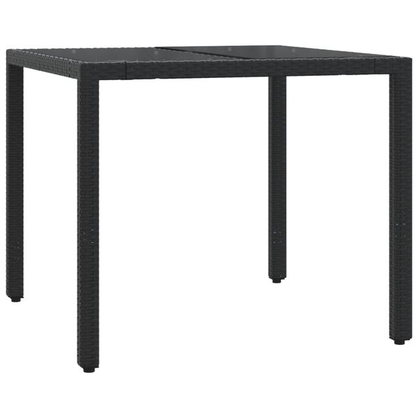 vidaXL 3-cz. zestaw mebli ogrodowych z poduszkami, czarny, rattan PE