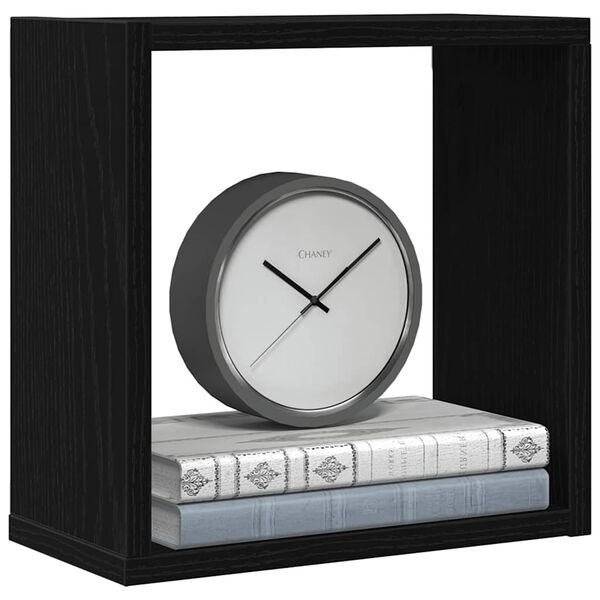 vidaXL P&oacute;łki ścienne kostki, 6 szt., czarny dąb, 30x15x30 cm