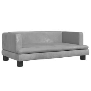 vidaXL Sofa dla dzieci, jasnoszara, 80x45x30 cm, aksamit