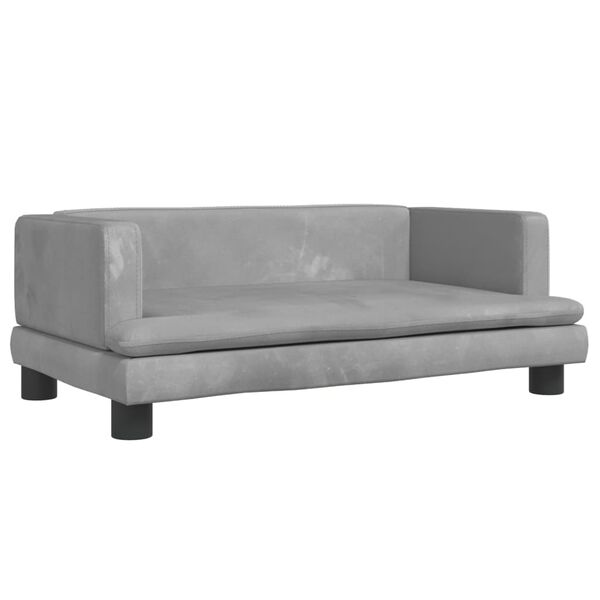 vidaXL Sofa dla dzieci, jasnoszara, 80x45x30 cm, aksamit