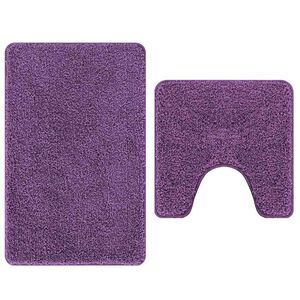 vidaXL Zestaw mat łazienkowych antypoślizgowych 2 pcs Fioletowy PP