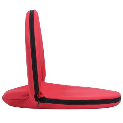 vidaXL Składane krzesła podłogowe, 2 szt., czerwone, stal i tkanina