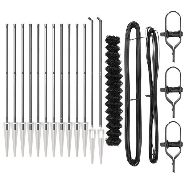 vidaXL Słupek ogrodzeniowy. Szary 25 x 1,6 m (siatka 60 x 60 mm)