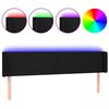 vidaXL Zagł&oacute;wek do ł&oacute;żka z LED, czarny, 183x16x78/88 cm, tkanina