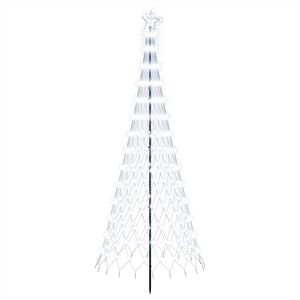 vidaXL Choinka świąteczna LED 250 cm 290 LED Zimna biel Żelazo Czarny