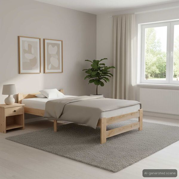vidaXL Rama łóżka, lite drewno sosnowe, 100 x 200 cm