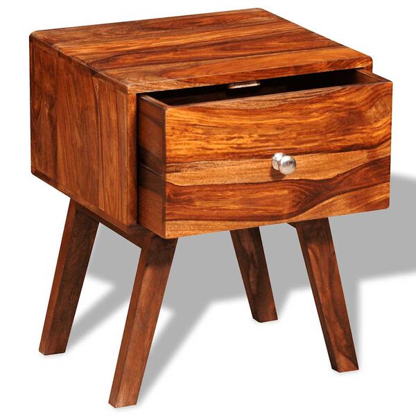 vidaXL Szafka nocna z szufladą, lite drewno akacjowe, wys. 55 cm