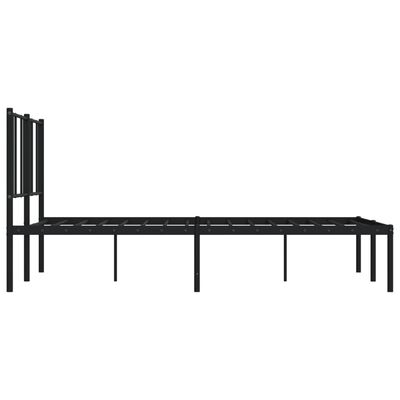 vidaXL Metalowa rama łóżka z wezgłowiem czarna, 140x200 cm