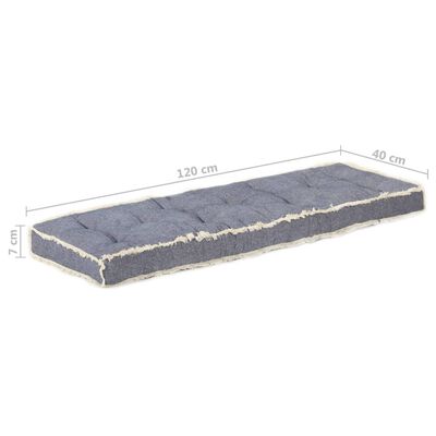 vidaXL Poduszka na sofę z palet, niebieska, 120x40x7 cm