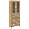 vidaXL Highboard Dąb rzemieślniczy 69,5 x 34 x 180 cm