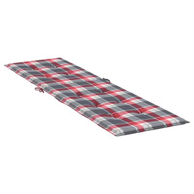 vidaXL Poduszka na leżak, czerwona krata, (75+105)x50x3 cm