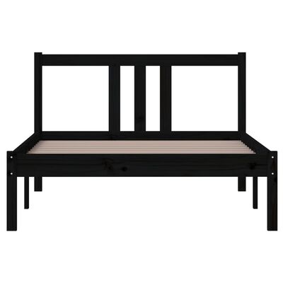 vidaXL Rama łóżka, czarna, lite drewno, 100 x 200 cm