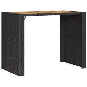 vidaXL Ogrodowy st&oacute;ł barowy z akacjowym blatem, czarny, 145x80x110 cm