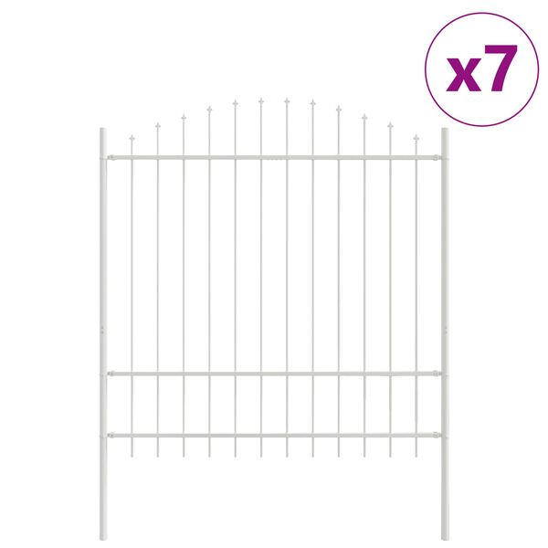 vidaXL Ogrodzenie Ogrodowe 7 pcs Biały 170 x 215 cm