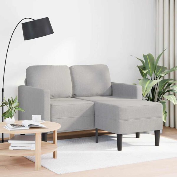 vidaXL Sofa 2-osobowa z szezlongiem w kształcie litery L Cloud Grey