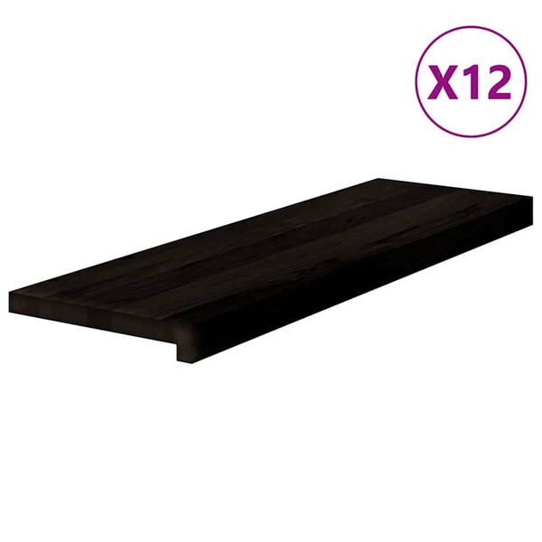 vidaXL Stopnie schodowe 12 szt. brązowe 80x25x2 cm lite drewno dębowe