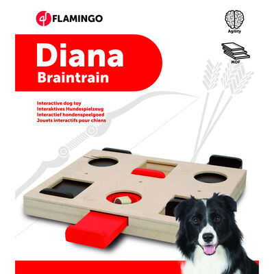 FLAMINGO Zabawka edukacyjna dla psa Diana, 26x29,5 cm, drewniana