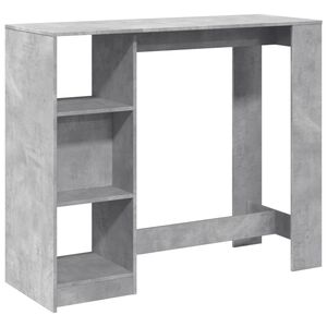 vidaXL Stolik barowy z regałem, szarość betonu, 124x46x103,5 cm
