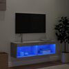 vidaXL Szafka TV z oświetleniem LED, szarość betonu, 100x30x30 cm