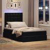 vidaXL Ł&oacute;żko z miejscem na przechowywanie i LED Czarny 120 x 200 cm