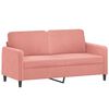 vidaXL 2-osobowa sofa z poduszkami, r&oacute;żowa, 140 cm, aksamit