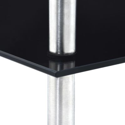 vidaXL 5-poziomowa półka, czarna, 30x30x130 cm, szkło hartowane