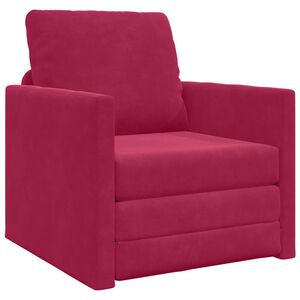 vidaXL Sofa Bed Czerwone wino 74 x 77 x 81 cm Aksamit