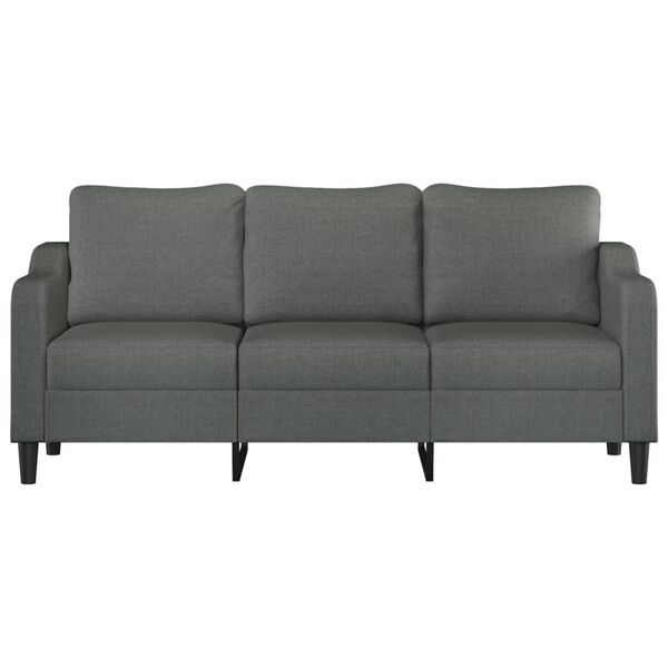 vidaXL Sofa 3-osobowa, ciemnoszara, 180 cm, tapicerowana tkaniną