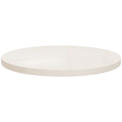vidaXL Blat stołu, biały, Ø50x2,5 cm, lite drewno sosnowe