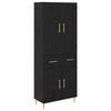 vidaXL Highboard Czarny Dąb 69,5 x 34 x 180 cm Drewno inżynieryjne