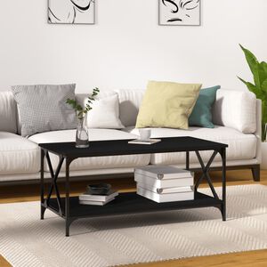 vidaXL Stolik kawowy, czarny 100x50x45 cm, materiał drewnopochodny