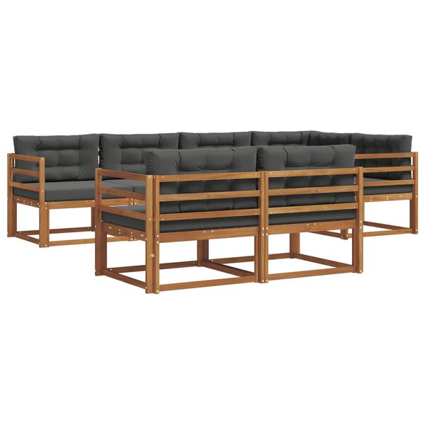 vidaXL Zestaw sof na zewnątrz z poduszką 7 pcs Naturalny i Antracytowy