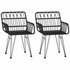 vidaXL Krzesła ogrodowe, 2 szt., czarne, 56x64x80 cm, rattan PE