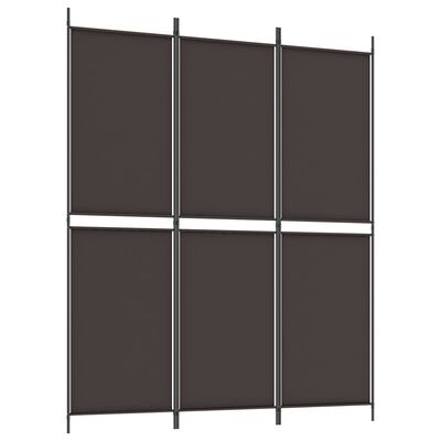 vidaXL Parawan 3-panelowy, brązowy, 150 x 180 cm, tkanina