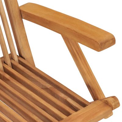 vidaXL Krzesła ogrodowe z kremowymi poduszkami, 8 szt., drewno tekowe