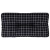 vidaXL Poduszka na palety, czarna w kratę, 80x40x12 cm, tkanina