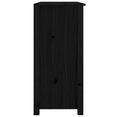 vidaXL Komoda, czarna, 100x35x74 cm, lite drewno sosnowe