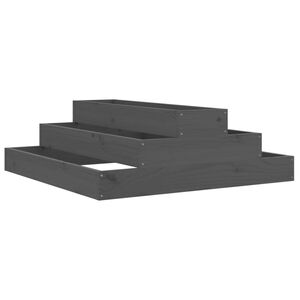 vidaXL Donica, szara, 80x80x27 cm, lite drewno sosnowe