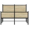 vidaXL Metalowa rama ł&oacute;żka, bez materaca, dąb sonoma, 120x200 cm