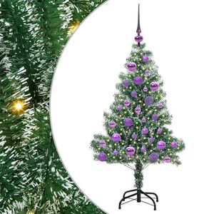 vidaXL Sztuczna choinka z śnieżnym pokryciem z lampkami LED 120 cm