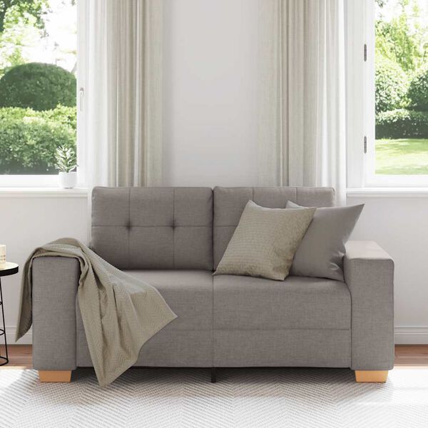 vidaXL Sofa dwuosobowa, taupe, 160x77x82 cm, tkanina