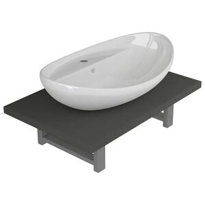 vidaXL Dwuczęściowy zestaw mebli do łazienki, ceramiczny, szary