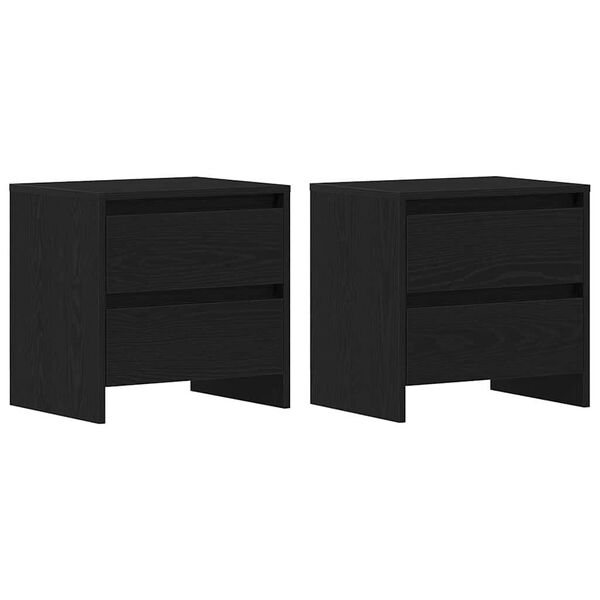 vidaXL Szafka Nocna z szufladą 2 pcs Czarny Dąb 45 x 34 x 44,5 cm