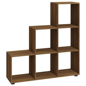 vidaXL Regał schodkowy, brązowy dąb, 107 cm, materiał drewnopochodny