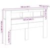 vidaXL Wezgłowie LED z p&oacute;łką Czarny dąb 160 x 18,5 x 103,5 cm