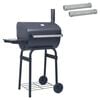vidaXL Grill węglowy 75 x 48 x 120 cm srebrny