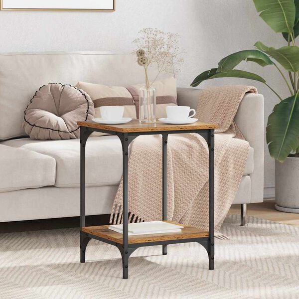 vidaXL Stolik kawowy Stare drewno 40 x 40 x 55 cm