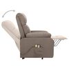 vidaXL Podnoszony fotel masujący, kolor taupe, tkanina